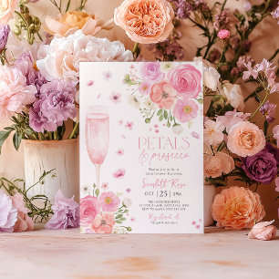 Convites Petals Prosecco Chá de panela Amor Com Roxo De San