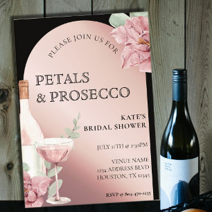 Convites Petals & Prosecco - Chá de panela Dourado e Rosa