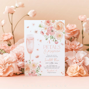 Convites Petals Prosecco Chá de panela Love In Bloom Peach
