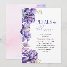 Convites PETALS & PROSECCO IRIS FLOWER Bridal d'água