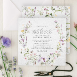 Convites Petals Prosecco Lavanda Chá de panela de flor selv