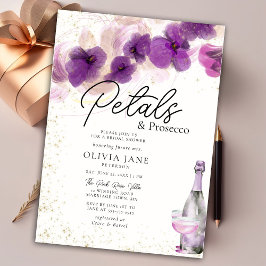 Convites Petals Prosecco Purple Orchid Chá de panela Floral