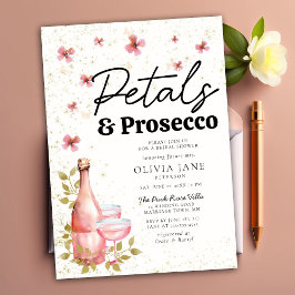 Convites Petals Prosecco Whimsical Flowers Chá de panela