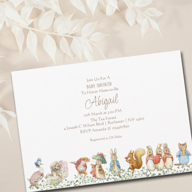 Convites Peter, o Chá de fraldas Beatrix Woodland (Criador carregado)