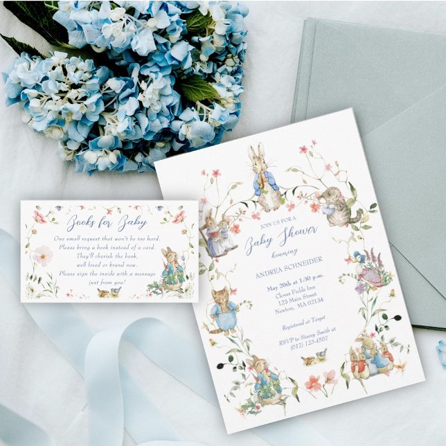 Convites Peter, o Chá de fraldas de flor selvagem do coelho (Criador carregado)