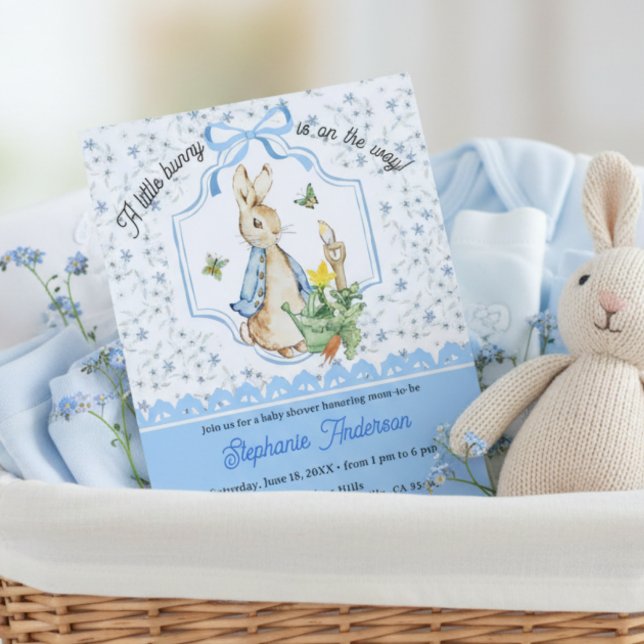 Convites Peter Rabbit Blue Wildflowers Books for Baby and (Criador carregado)