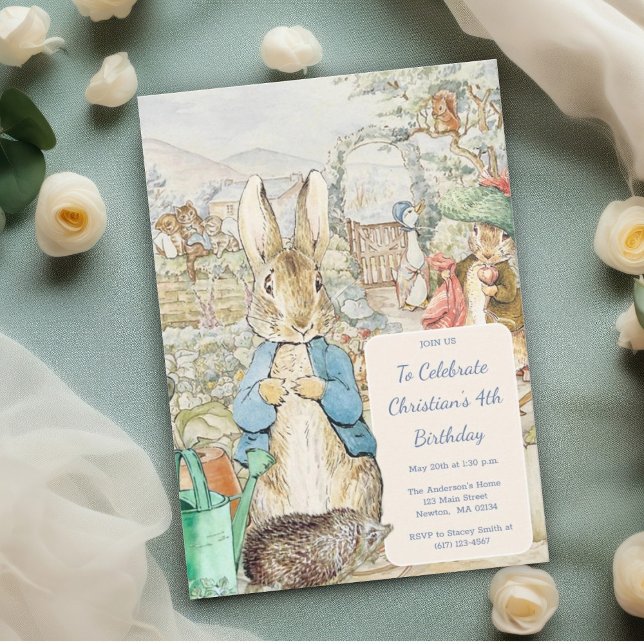 Convites Peter the Rabbit Garden Storybook Birthday (Criador carregado)
