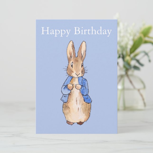 Convites Peter the Rabbit Happy Birthday (Em pé/Frente)