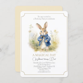 Convites Peter The Rabbit Watercolor Birthday