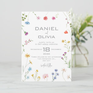 Convites Petite Floral Patterned Wedding