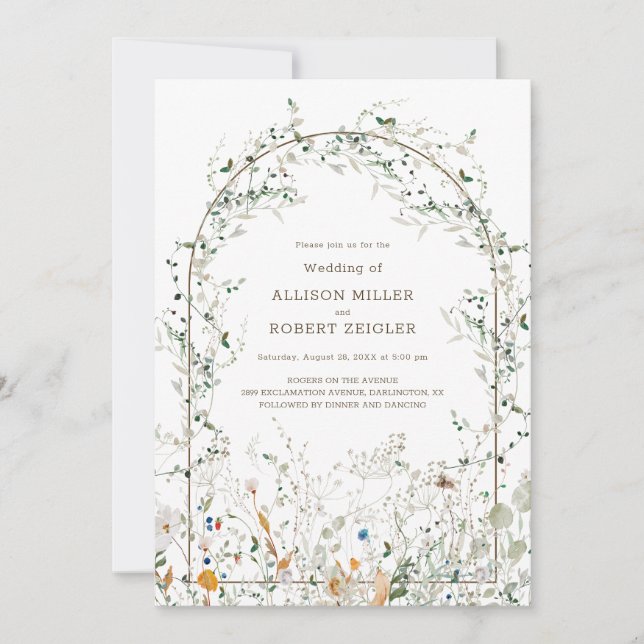 Convites Petite Wildflower Arch Invitation (Frente)