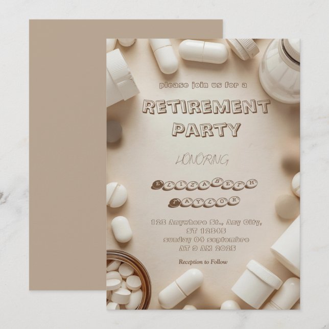Convites  Pharmacist retirement party  invitation (Frente/Verso)