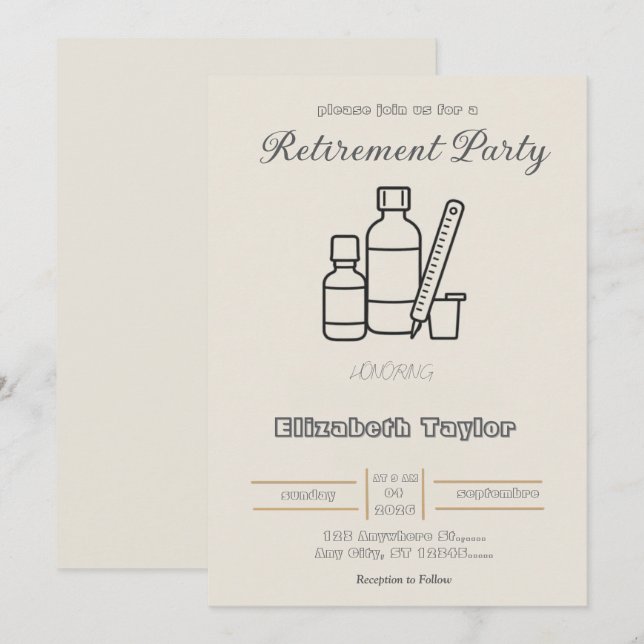 Convites Pharmacist Retirement Party Invitation (Frente/Verso)