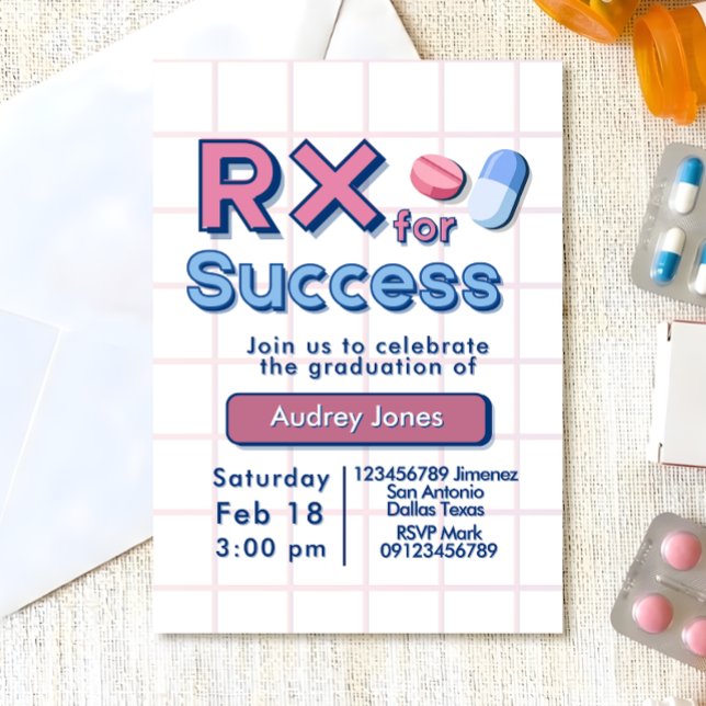 Convites Pharmacy Graduation Party Invitation (Criador carregado)