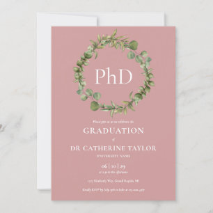 Convites PhD Graduação em Rosa de Graduação