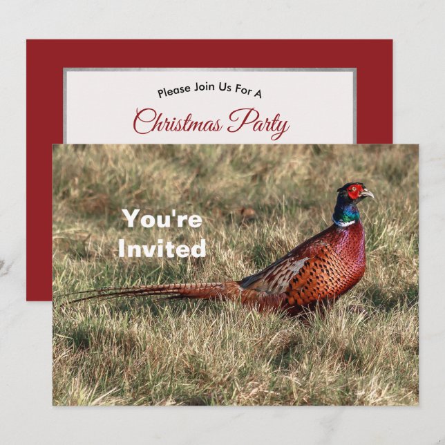 Convites Pheasant Photo Christmas (Frente/Verso)