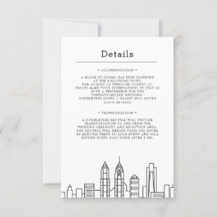 Convites Philadelphia Wedding   Detalhes do convidado