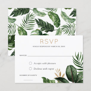 Convites Philodendron Palm Tropical Deixe a placa de respos