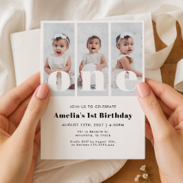 Convites Photo 1st Birthday Invitation