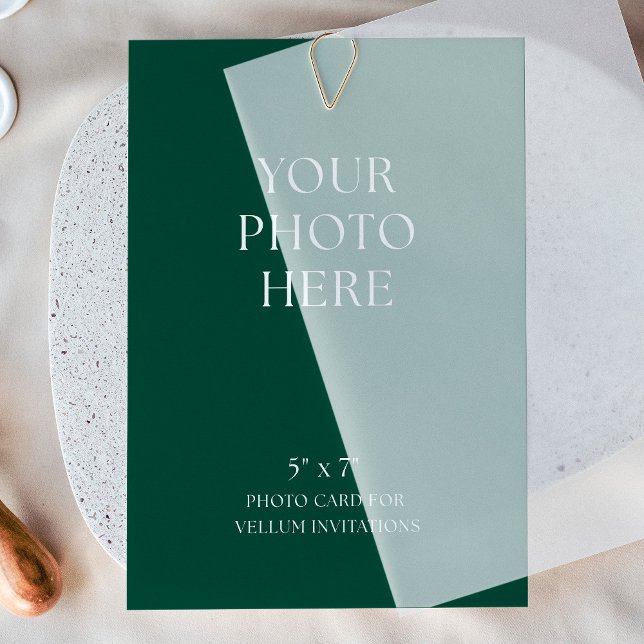 Convites Photo Card for Vellum Wedding Invitations (Criador carregado)