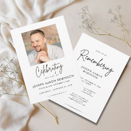 Convites Photo Celebration of Life Funeral Memorial