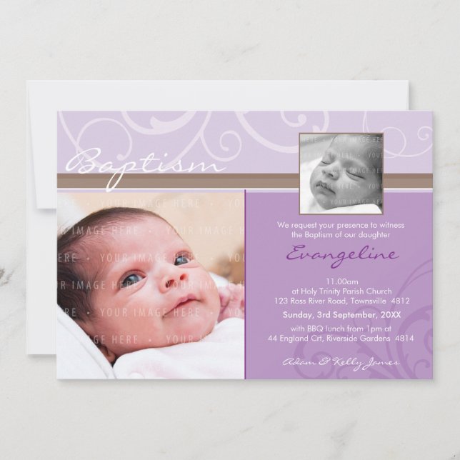 Convites PHOTO CHRISTENING CONVIDA :: caridade 7L (Frente)