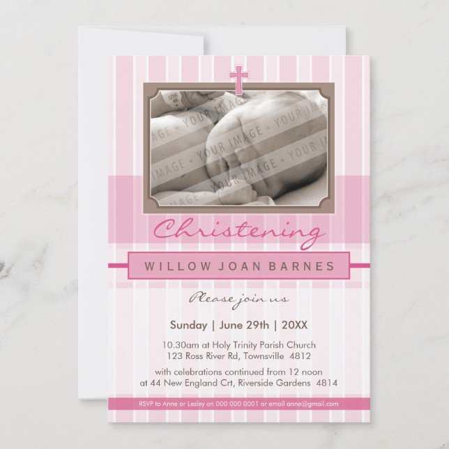 Convites PHOTO CHRISTENING CONVIDA :: elegantemente 2P (Frente)