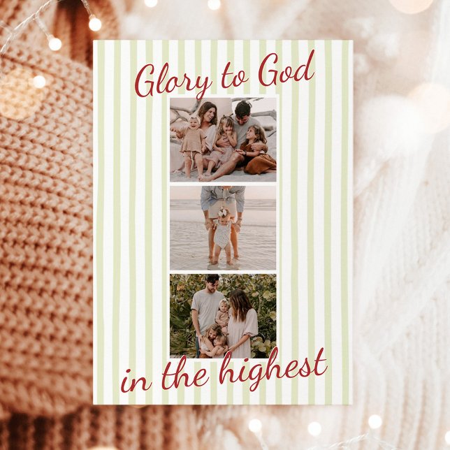 Convites Photo Christmas Cards, Glory to God Religious Card (Criador carregado)