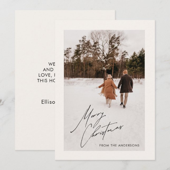 Convites Photo Christmas Family Holiday Card (Frente/Verso)