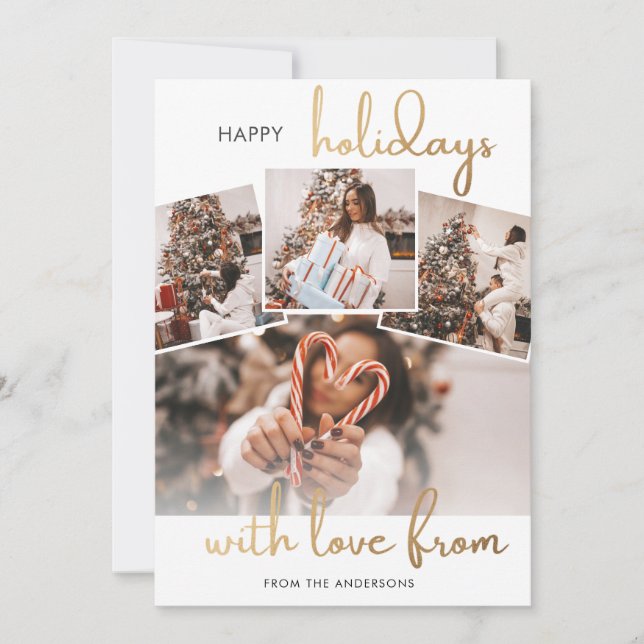 Convites Photo Collage Christmas Family Holiday Card (Frente)