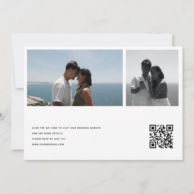 Convites Photo Collage Wedding | Qr Code Invitations (Verso)