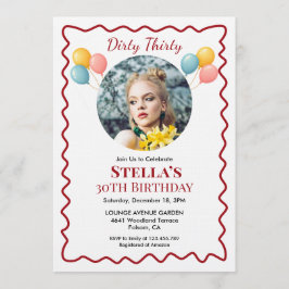 Convites Photo Dirty Thirty 30th Birthday Invitation