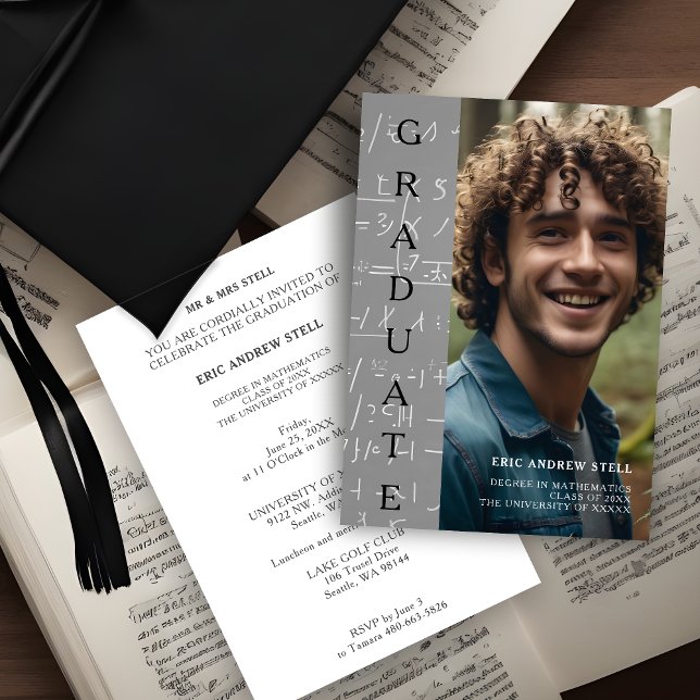 Convites  Photo Graduate Degree in Maths Invitation (Photo Graduate Degree in Maths Invitation. )