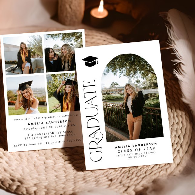 Convites Photo graduation announcement and party invitation (Criador carregado)