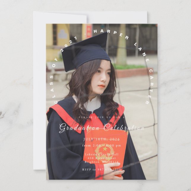 Convites Photo Graduation Invitation, Class of 2026 (Frente)