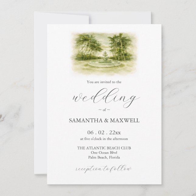 Convites Photo Gran Paraíso Gardens Wedding Invitations (Frente)