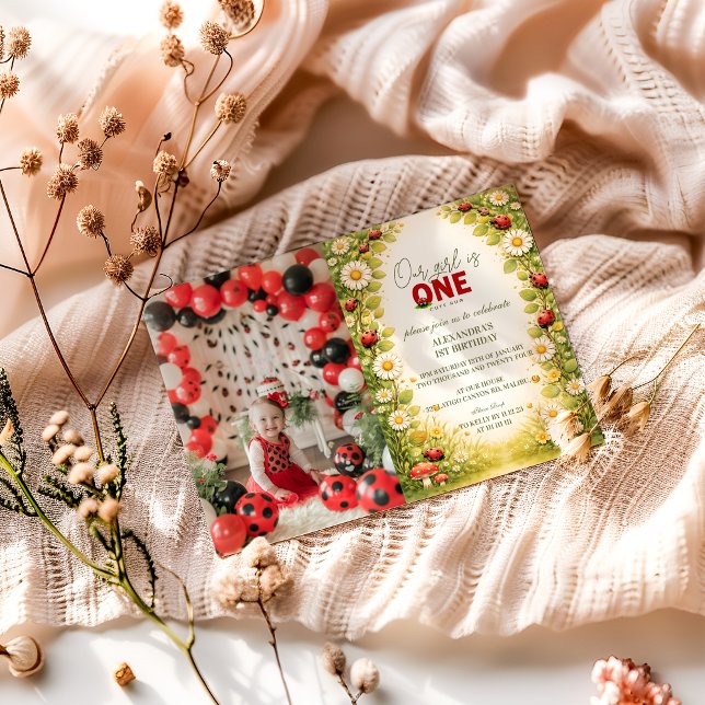 Convites Photo Little Meadow Lady Turns One (Criador carregado)