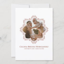 Convites Photo Memorial Program — Rose Brown Frame