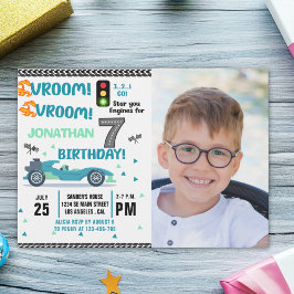 Convites Photo Race Car • 7th Birthday Racing Party