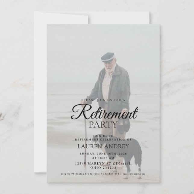 Convites Photo Retirement Celebration Invitation (Frente)