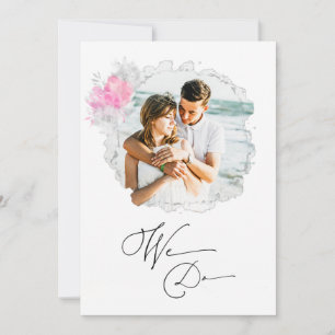 Convites ~* PHOTO RSVP de FOTOS do Casal Flor + QR AR6 Wedd