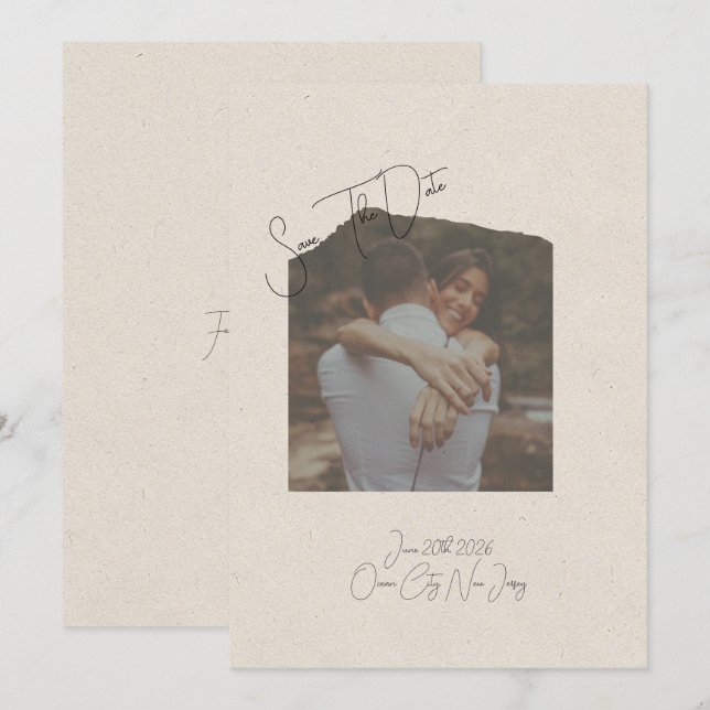 Convites Photo Save The Date  (Frente/Verso)