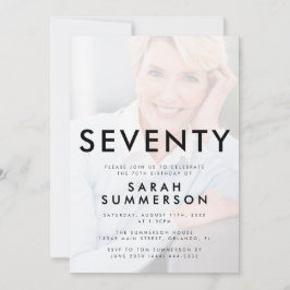 Convites Photo Seventy Black White 70th Birthday