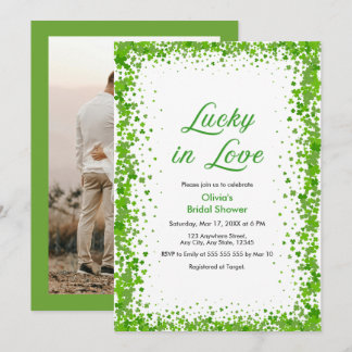 Convites Photo St Patrick's Day Lucky in Love Bridal Shower