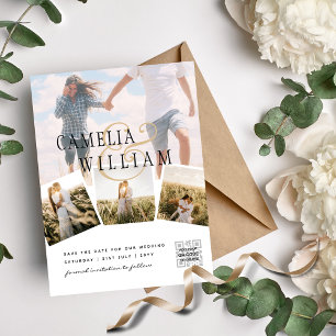 Convites Photo Wedding Invitation Classic White Modern