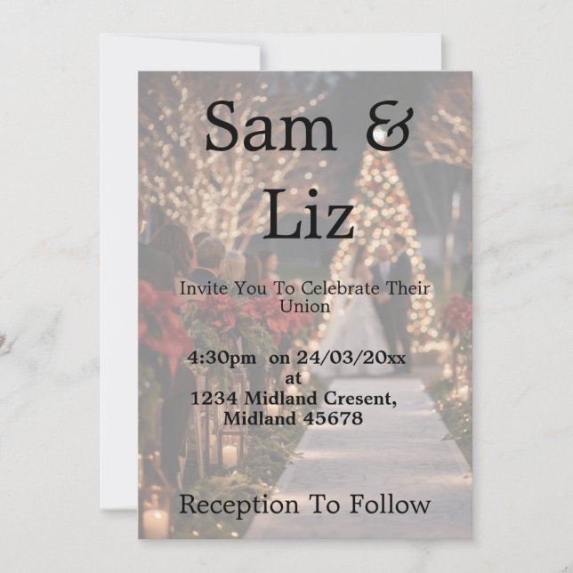 Convites Photo Wedding Invitation | Customisable Wedding  (Frente)