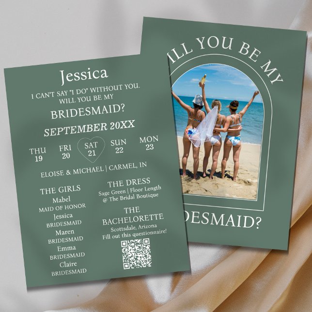 Convites Photo Will You Be My Bridesmaid Proposal Card (Pop the question to your bridal party with this Photo Will You Be My Bridesmaid Proposal Card! )