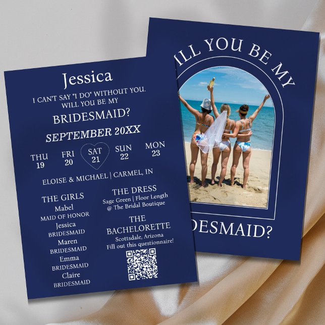 Convites Photo Will You Be My Bridesmaid Proposal Card (Pop the question to your bridal party with this Photo Will You Be My Bridesmaid Proposal Card! )