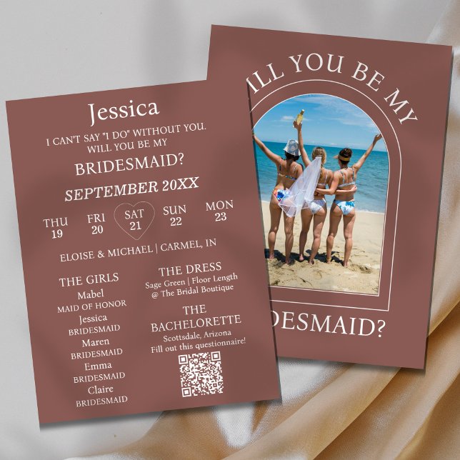 Convites Photo Will You Be My Bridesmaid Proposal Card (Pop the question to your bridal party with this Photo Will You Be My Bridesmaid Proposal Card! )