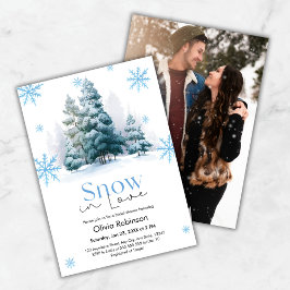 Convites Photo Winter Snow in Love Snowflakes Bridal Shower